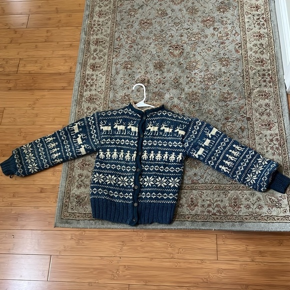 100% WOOL JUMPER BIG SWEATER HAND MADE size small vintage fur - Picture 4 of 10